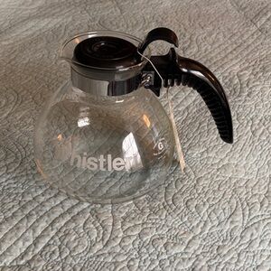 The Whistler Glass Coffee Carafe with Black Handle